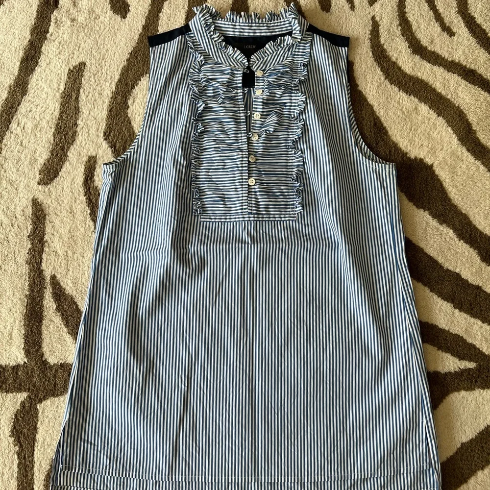 J Crew Striped Tuxedo Sleeveless Top 4 - Picture 3 of 10